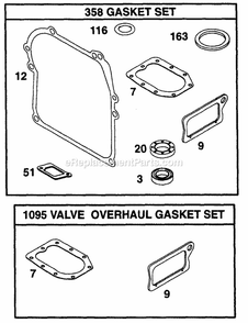 Gaskets Diagram and Parts List for PS418 (11A-702A100) (1997) Cub Cadet Engine